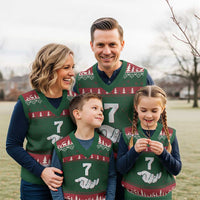 Number 7 V-Neck Knit Sweater Vest Matching 67 Meme Costume 7th Birthday 7 Years - Wonder Print Shop