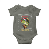 Fishing Christmas Baby Onesie Merry Fishmas Bass Fish Ugly Sweater