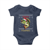 Fishing Christmas Baby Onesie Merry Fishmas Bass Fish Ugly Sweater