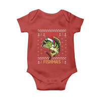 Fishing Christmas Baby Onesie Merry Fishmas Bass Fish Ugly Sweater