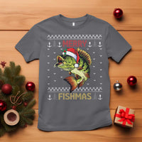 Fishing Christmas T Shirt Merry Fishmas Bass Fish Ugly Sweater - Wonder Print Shop