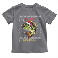 Fishing Christmas Toddler T Shirt Merry Fishmas Bass Fish Ugly Sweater