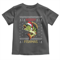 Fishing Christmas Toddler T Shirt Merry Fishmas Bass Fish Ugly Sweater