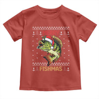 Fishing Christmas Toddler T Shirt Merry Fishmas Bass Fish Ugly Sweater