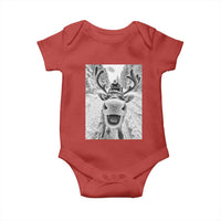Funny Reindeer Selfie Christmas Baby Onesie