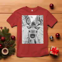 Funny Reindeer Selfie Christmas T Shirt - Wonder Print Shop