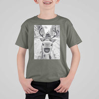 Funny Reindeer Selfie Christmas T Shirt For Kid - Wonder Print Shop