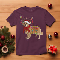 Golden Retriever Christmas T Shirt Gift for Dog Lover Happy New Year Xmas Lights - Wonder Print Shop