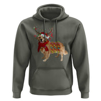 Golden Retriever Christmas Hoodie Gift for Dog Lover Happy New Year Xmas Lights