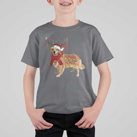 Golden Retriever Christmas T Shirt For Kid Gift for Dog Lover Happy New Year Xmas Lights - Wonder Print Shop