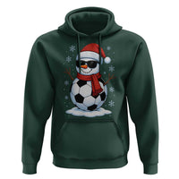 Christmas Soccer Snowman Hoodie Snowflakes Holiday Sports Xmas Pajamas Red Santa Hat - Wonder Print Shop