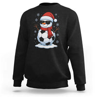 Christmas Soccer Snowman Sweatshirt Snowflakes Holiday Sports Xmas Pajamas Red Santa Hat - Wonder Print Shop