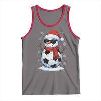 Christmas Soccer Snowman Tank Top Snowflakes Holiday Sports Xmas Pajamas Red Santa Hat - Wonder Print Shop