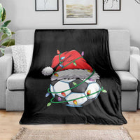 Soccer Christmas Throw Blanket Santa Hat Sports Xmas Pajamas - Wonder Print Shop