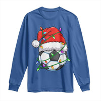 Soccer Christmas Long Sleeve Shirt Santa Hat Sports Xmas Pajamas - Wonder Print Shop