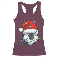 Soccer Christmas Racerback Tank Top Santa Hat Sports Xmas Pajamas - Wonder Print Shop