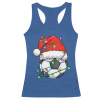Soccer Christmas Racerback Tank Top Santa Hat Sports Xmas Pajamas - Wonder Print Shop