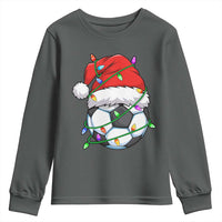 Soccer Christmas Youth Sweatshirt Santa Hat Sports Xmas Pajamas - Wonder Print Shop
