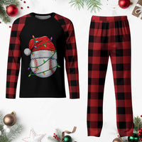 Christmas Baseball Plaid Pajama Set Santa Hat Sports Men Boys Xmas Pajamas - Wonder Print Shop