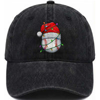 Christmas Baseball Washed Cotton Baseball Cap Santa Hat Sports Men Boys Xmas Pajamas