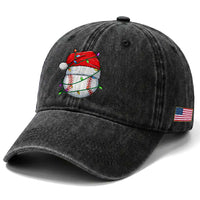 Christmas Baseball Washed Cotton Baseball Cap Santa Hat Sports Men Boys Xmas Pajamas