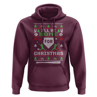 Baseball Ugly Christmas Hoodie I'll Be Home For Xmas - Wonder Print Shop