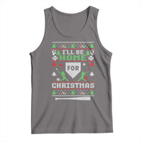 Baseball Ugly Christmas Tank Top I'll Be Home For Xmas - Wonder Print Shop