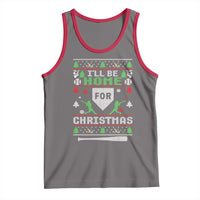 Baseball Ugly Christmas Tank Top I'll Be Home For Xmas - Wonder Print Shop