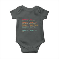 Retro Vintage Things We Did Didnt Want Will Wont Do Baby Onesie - Wonder Print Shop