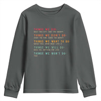 Retro Vintage Things We Did Didnt Want Will Wont Do Youth Sweatshirt - Wonder Print Shop