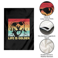 Golden Retriever Dog Garden Flag Life is Golden Retro Vintage - Wonder Print Shop