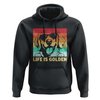 Golden Retriever Dog Hoodie Life is Golden Retro Vintage - Wonder Print Shop