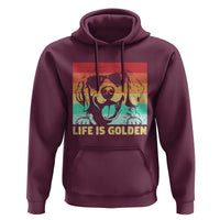Golden Retriever Dog Hoodie Life is Golden Retro Vintage - Wonder Print Shop