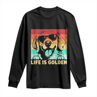 Golden Retriever Dog Long Sleeve Shirt Life is Golden Retro Vintage - Wonder Print Shop