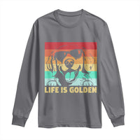 Golden Retriever Dog Long Sleeve Shirt Life is Golden Retro Vintage - Wonder Print Shop