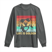 Golden Retriever Dog Long Sleeve Shirt Life is Golden Retro Vintage - Wonder Print Shop