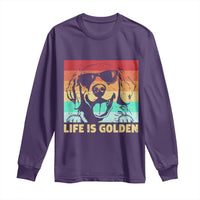 Golden Retriever Dog Long Sleeve Shirt Life is Golden Retro Vintage - Wonder Print Shop