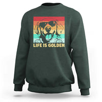 Golden Retriever Dog Sweatshirt Life is Golden Retro Vintage - Wonder Print Shop
