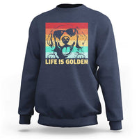 Golden Retriever Dog Sweatshirt Life is Golden Retro Vintage - Wonder Print Shop