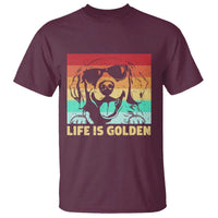 Golden Retriever Dog T Shirt Life is Golden Retro Vintage - Wonder Print Shop