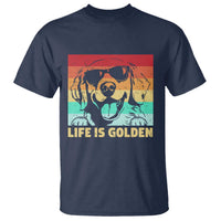 Golden Retriever Dog T Shirt Life is Golden Retro Vintage - Wonder Print Shop