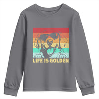 Golden Retriever Dog Youth Sweatshirt Life is Golden Retro Vintage - Wonder Print Shop
