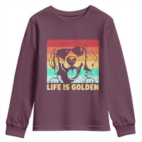 Golden Retriever Dog Youth Sweatshirt Life is Golden Retro Vintage - Wonder Print Shop