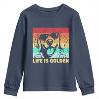 Golden Retriever Dog Youth Sweatshirt Life is Golden Retro Vintage - Wonder Print Shop