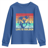 Golden Retriever Dog Youth Sweatshirt Life is Golden Retro Vintage - Wonder Print Shop