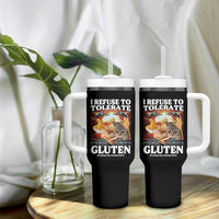 Gluten Intolerance Cat Meme Tumbler With Handle I Refuse To Tolerate Gluten