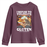 Gluten Intolerance Cat Meme Youth Sweatshirt I Refuse To Tolerate Gluten