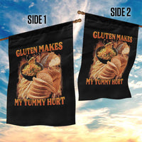 Funny Gluten Free Garden Flag Gluten Makes My Tummy Hurt Vintage Bootleg Graphic
