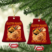 Funny Gluten Free Ceramic Ornament Gluten Makes My Tummy Hurt Vintage Bootleg Graphic