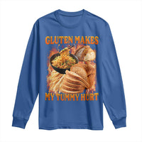 Funny Gluten Free Long Sleeve Shirt Gluten Makes My Tummy Hurt Vintage Bootleg Graphic